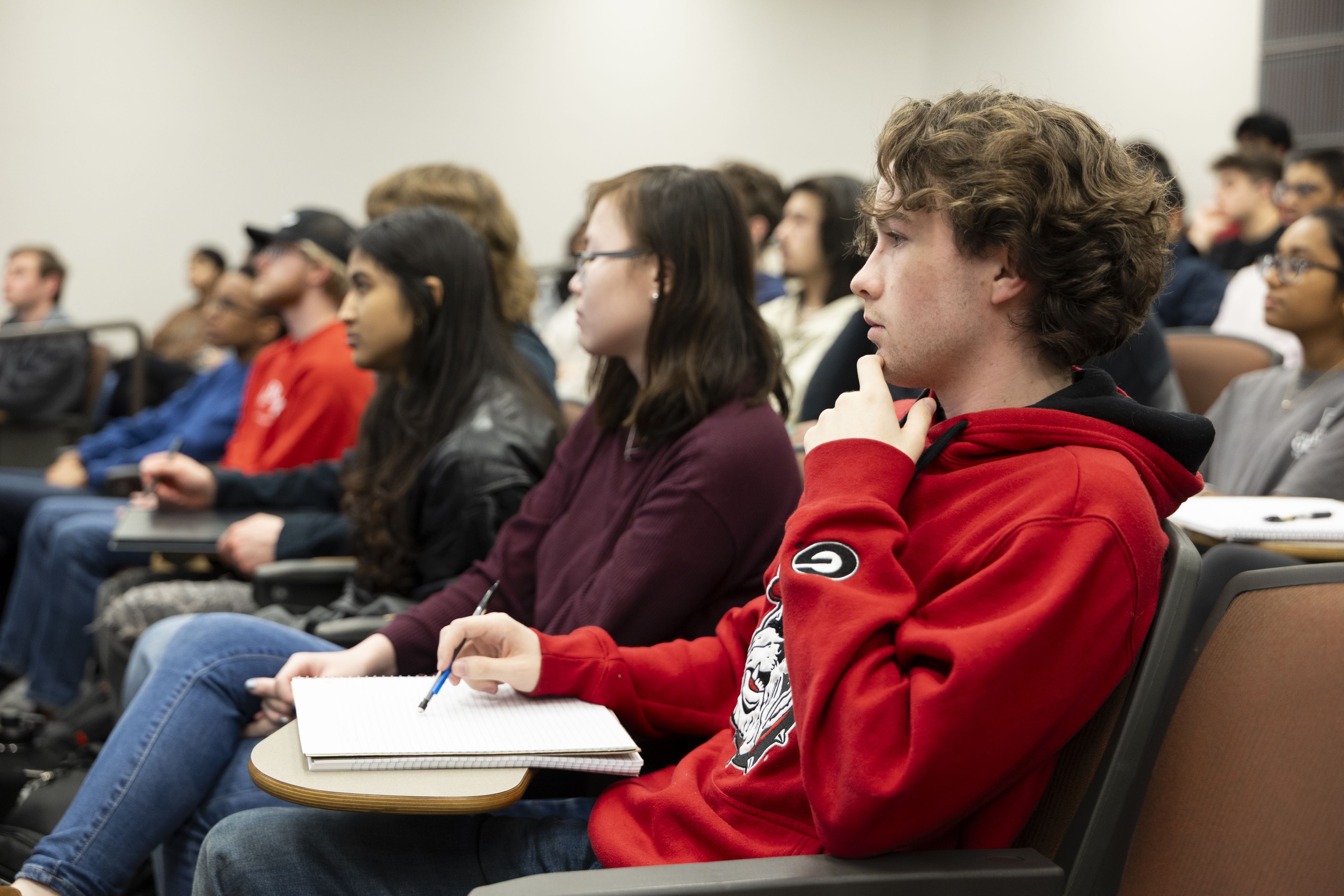 Students sitting in a classroom